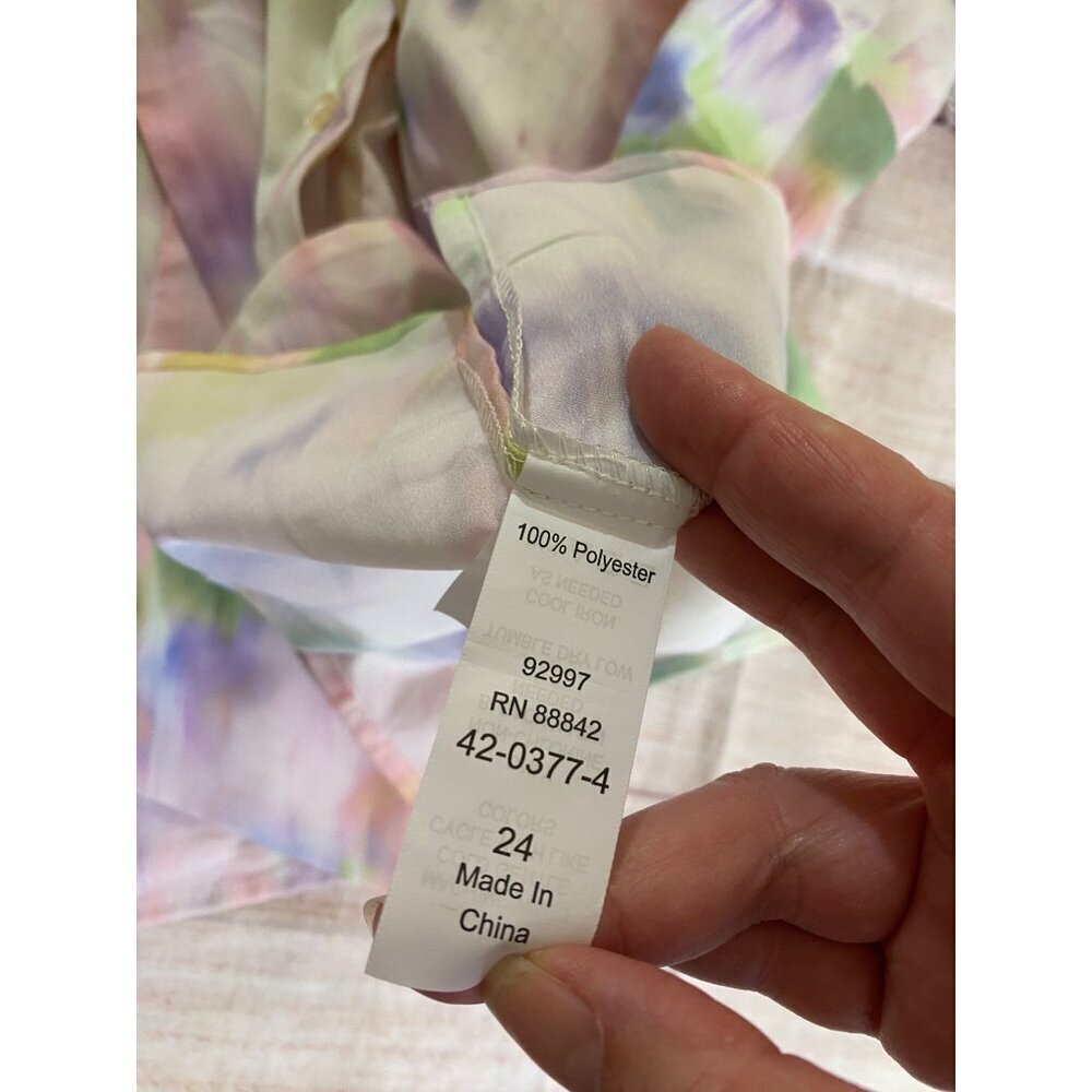 NWT Eloquii Women's Plus Size Printed High Neck Blouse - 24 - Picture 12 of 13